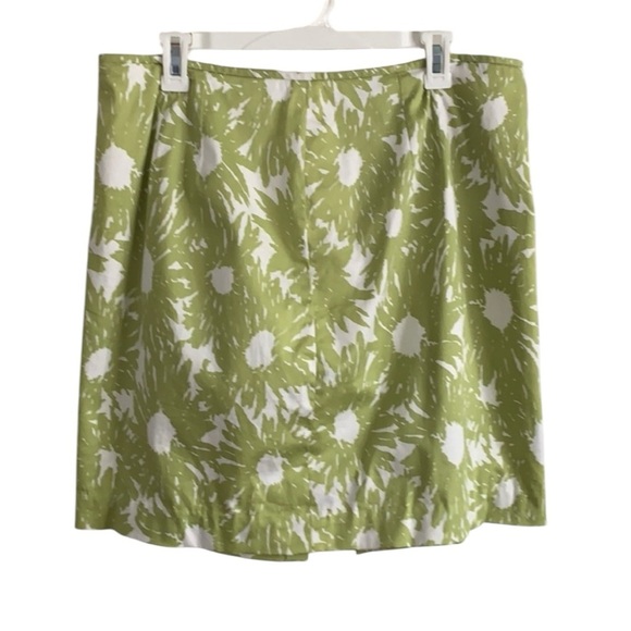 Talbots Women Sz 6 Tropical Floral Cotton Pencil Skirt Knee Length Green & White - Picture 2 of 9